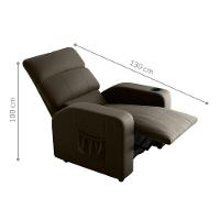 Poltrona Reclinável Para Sala Hull Veludo Turkey Marrom - 3