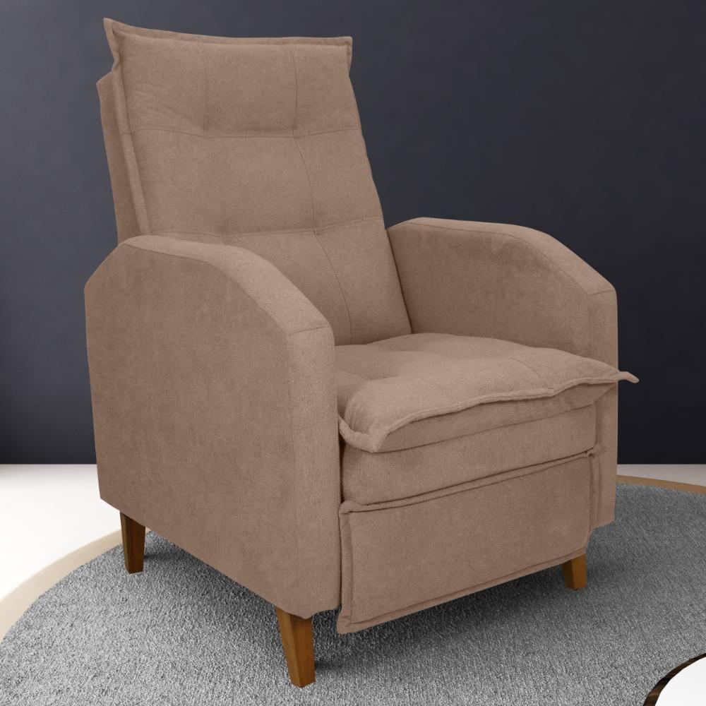 Poltrona Reclinável Leeds Boucle Marrom - 1