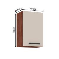 Armário Aéreo Com 1 Prateleira Orleans Nogueira Off White - 2