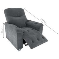 Poltrona Reclinável York Veludo Cinza - 3