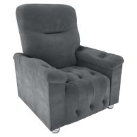 Poltrona Reclinável York Veludo Cinza - 4