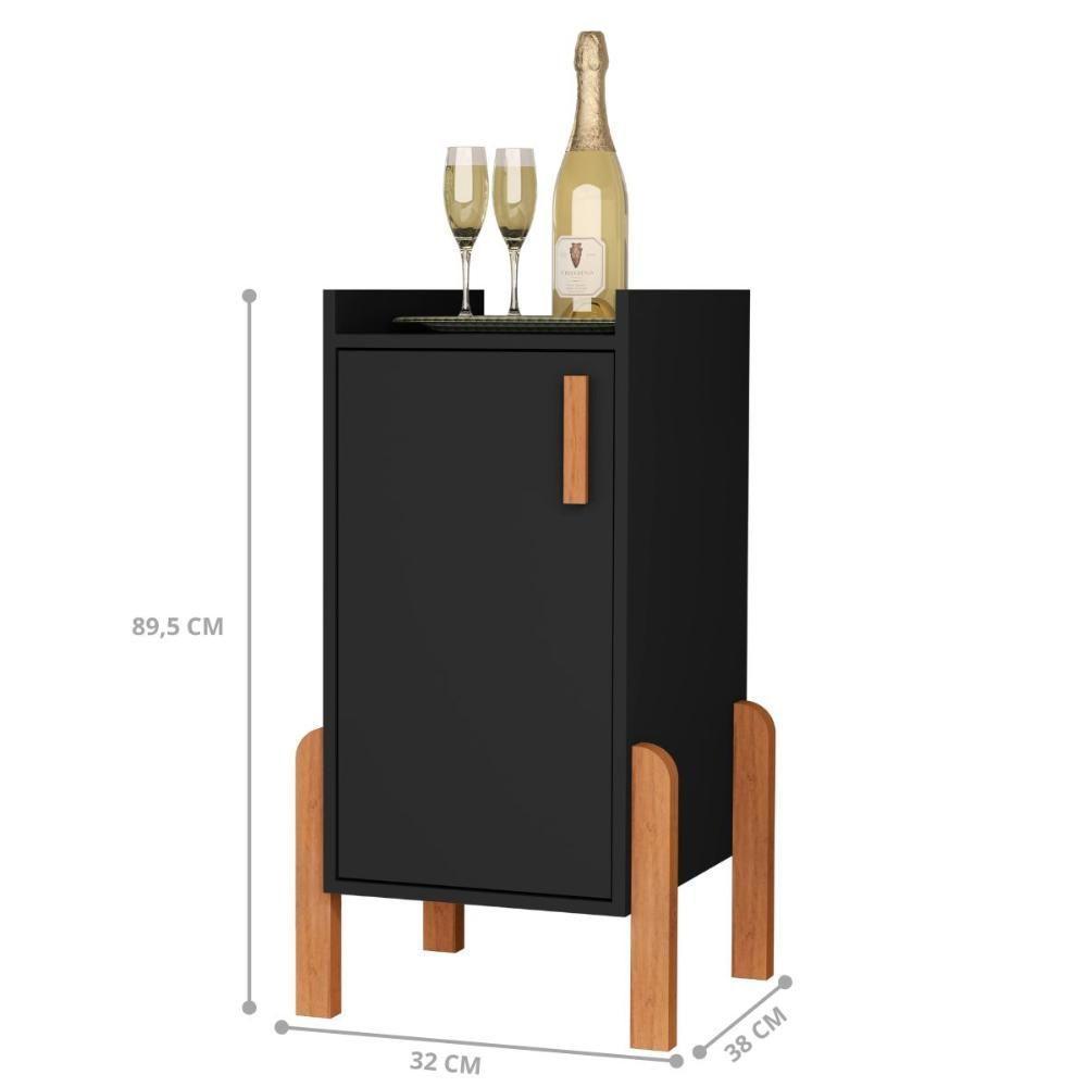 Armário Com 1 Porta Montevarchi Preto - 3