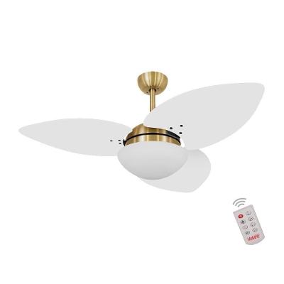 Ventilador de Teto Casa H 120cm 3 Pás Dourado e Branco Dormamu com Controle Remoto 110V