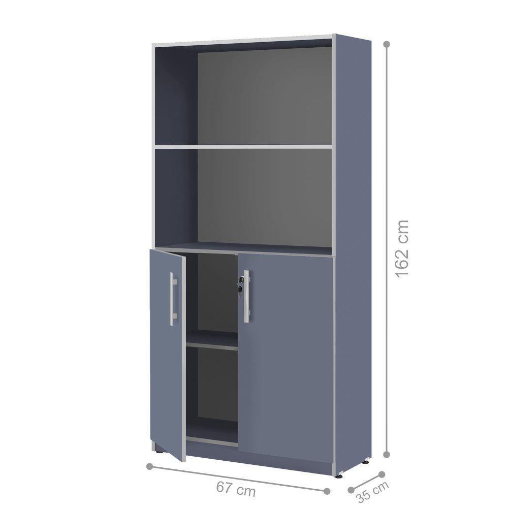 Armario Com 3 Prateleiras Etios Azul - 2