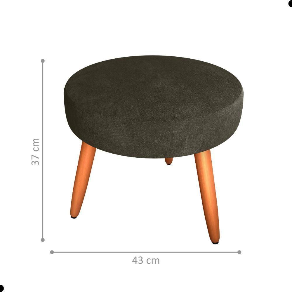 Conjunto Poltronas E Puff Iara Veludo Turkey Marrom - 3