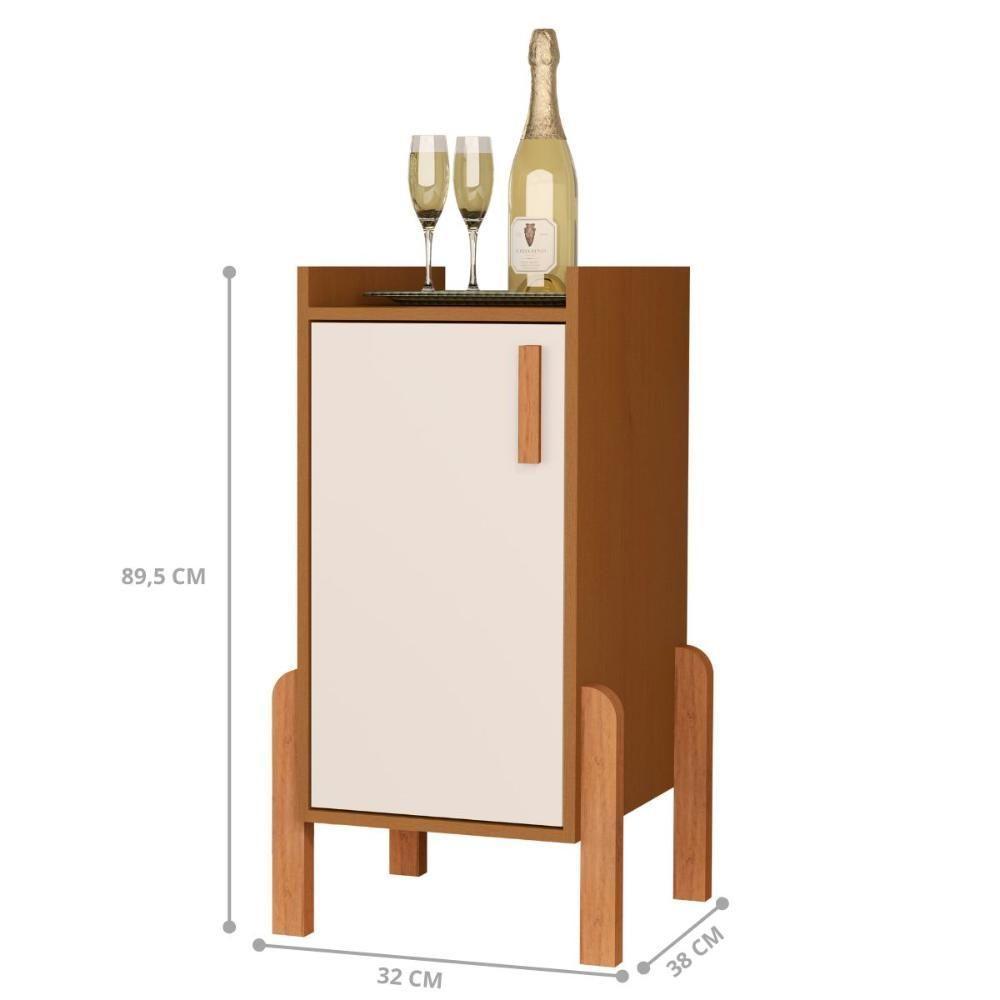 Aparador Com 1 Porta Orlando Cedro Off White - 3