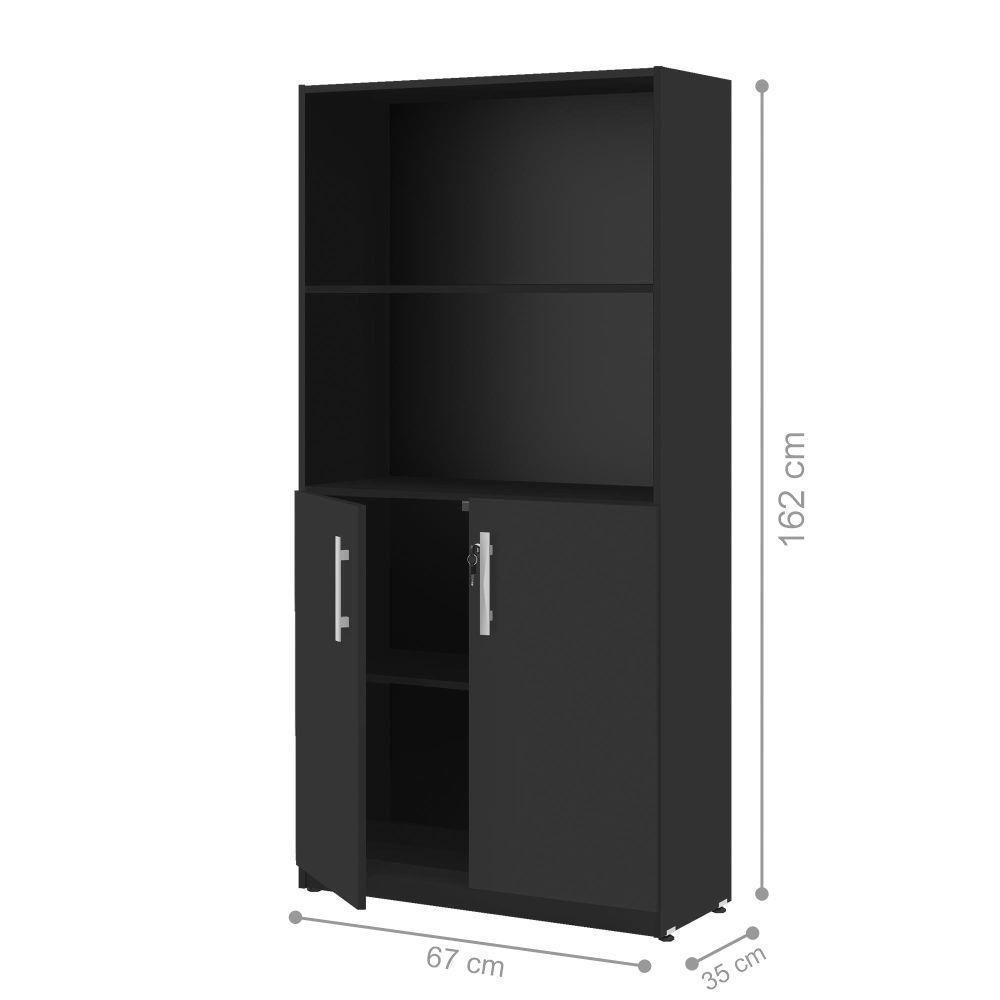 Armario Com 3 Prateleiras Etios Preto Onix - 2