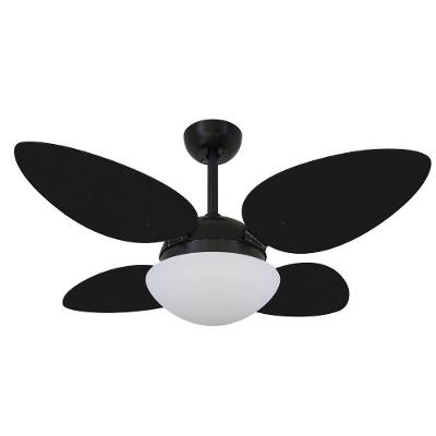 Ventilador de Teto Casa H Volare Petalo Quad Preto 4 Pás 3 Velocidades 220V