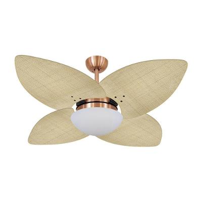 Ventilador de Teto Casa H 120cm 4 Pás Cobre Dormamu Palmae Natural 220V
