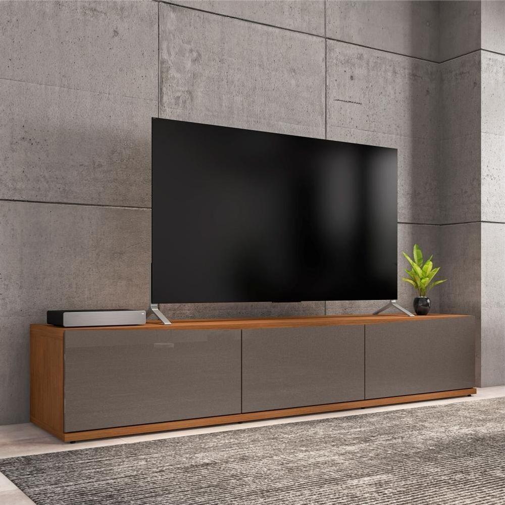 Rack Para Tv Mônaco Com Gaveta Cinza Perola Noce - 1