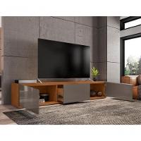 Rack Para Tv Mônaco Com Gaveta Cinza Perola Noce - 6