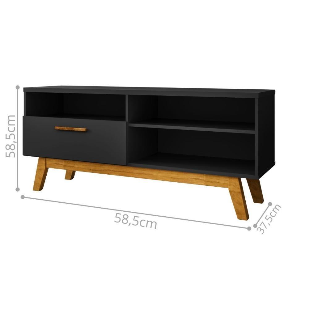 Rack Para Tv Charlie Preto Fosco - 2