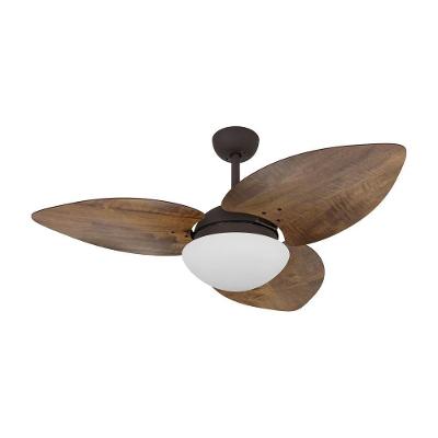 Ventilador de Teto Casa H 120cm 3 Pás 3 Velocidades Imbuia Dormamu com Luminária 220V