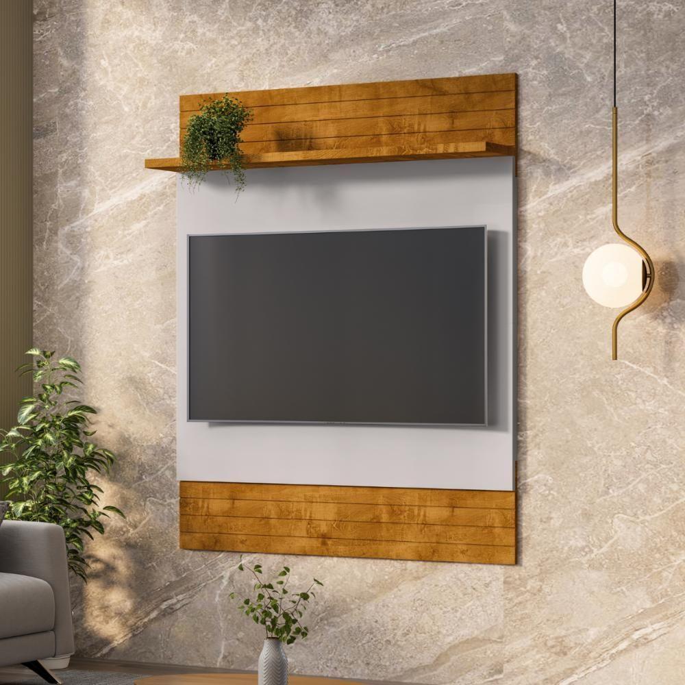 Conjunto Painel E Rack Sunnydale Naturalle Off White - 1