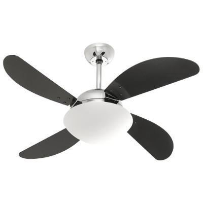 Ventilador de Teto Casa H Volare Fly 3 Velocidades Preto e Prata com Função Exaustão 220V