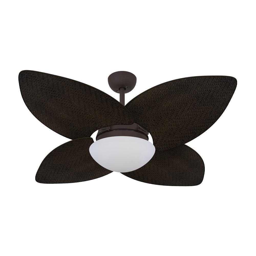 Ventilador De Teto Dormamu Marrom Texturizado 4 Pás Palmae   110V - 1