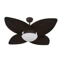 Ventilador De Teto Dormamu Marrom Texturizado 4 Pás Palmae   110V - 1