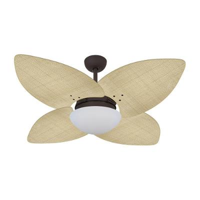 Ventilador De Teto Dormamu Marrom Texturizado 4 Pás Palmae Natural 220V