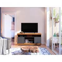 Rack Para Tv Com Portas Aurora Noce Preto - 4