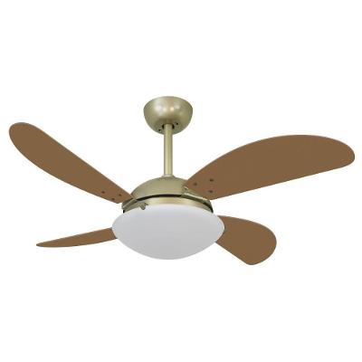 Ventilador de Teto Casa H 4 Pás 3 Velocidades Dourado Modelo Volare Fly Natural 110V