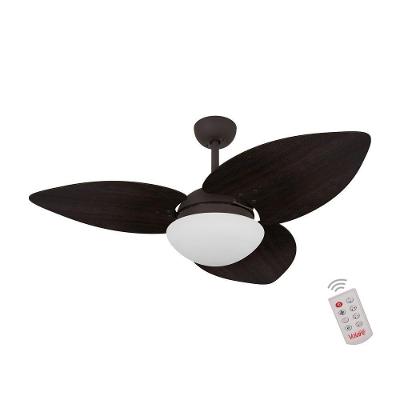 Ventilador De Teto Dormamu Marrom Texturizado 3 Pás   110V Com Controle