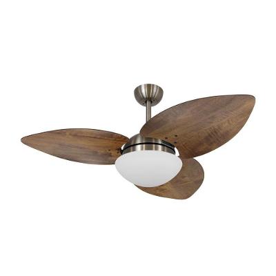 Ventilador de Teto Casa H Dormamu Bronze 120cm 3 Pás Rádica Imbuia com Luminária 220V