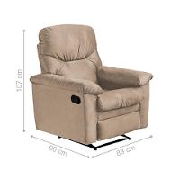 Poltrona Reclinável Olga Veludo Light Bege - 2