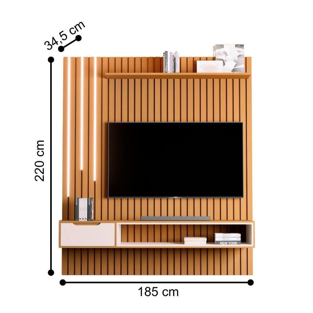 Home Ripado Com Rack Suspenso E Led Saikai Nature Pérola - 2