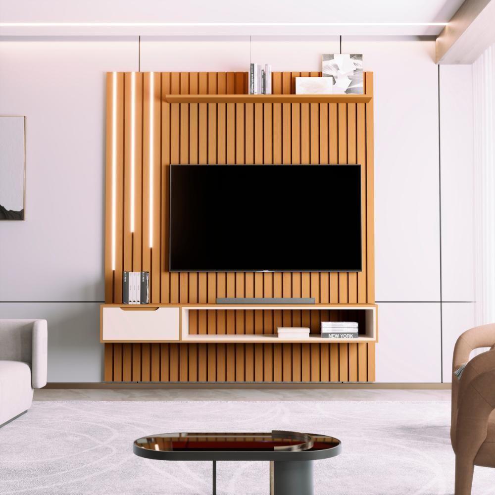 Home Ripado Com Rack Suspenso E Led Saikai Nature Pérola - 3