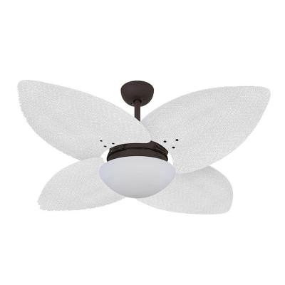 Ventilador De Teto Dormamu Marrom Texturizado 4 Pés Palmae Branco 220V