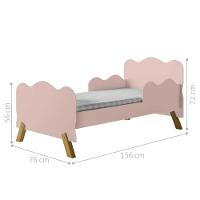 Cama Infantil Nuvem Rosa Com Proteção Lateral E Colchão - 3