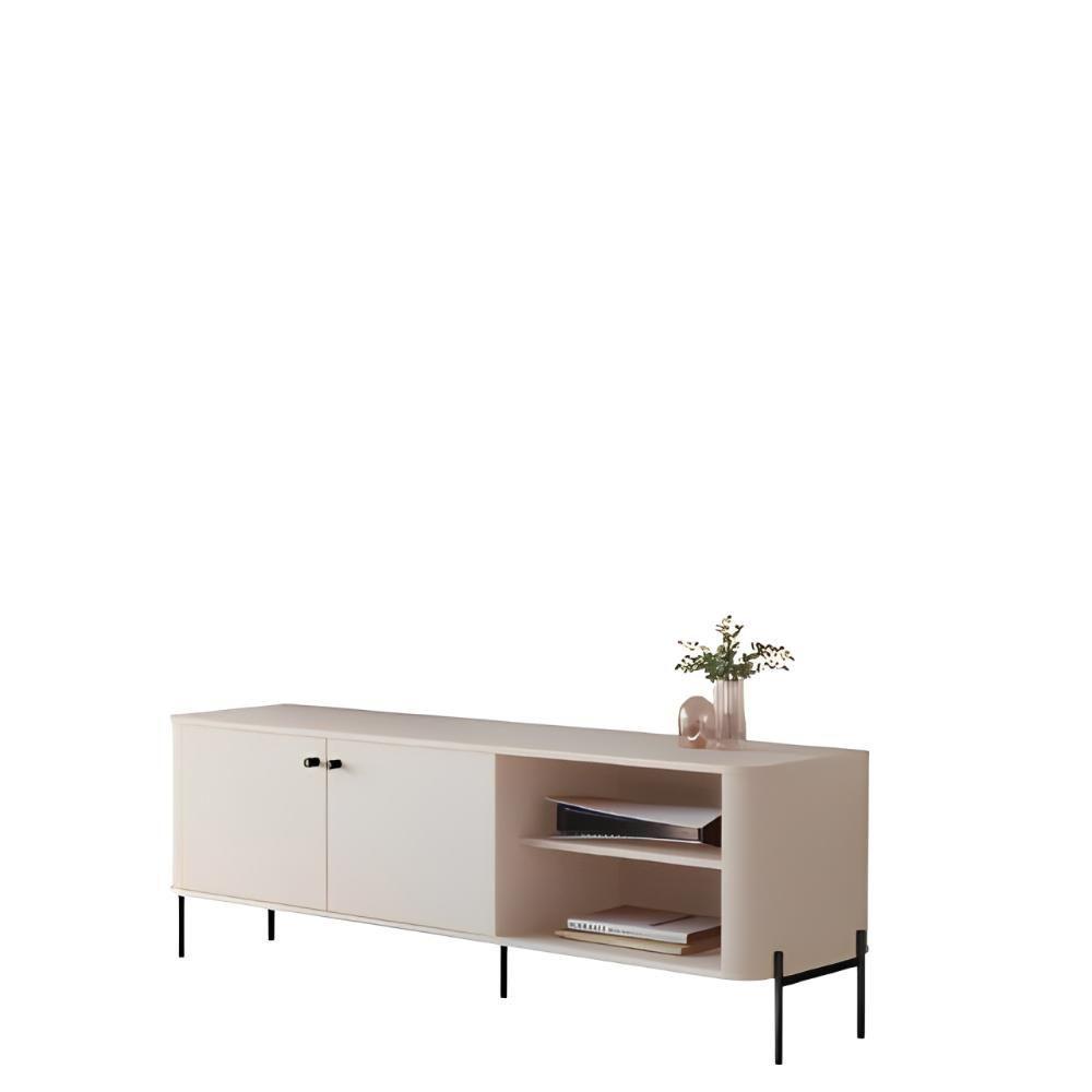 Rack Para Tv 58 Polegadas Olaf Off White Preto - 2