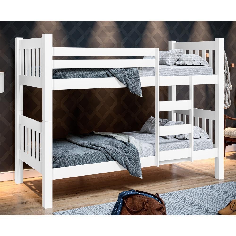 Beliche Gael Solteiro Branco Com Colchões - 2