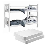 Beliche Gael Solteiro Branco Com Colchões - 1