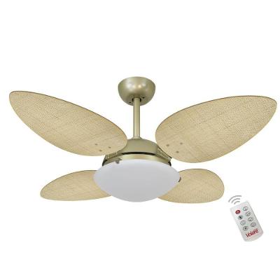 Ventilador de Teto Casa H 4 Pás 3 Velocidades Dourado Volare P Palmae 220V