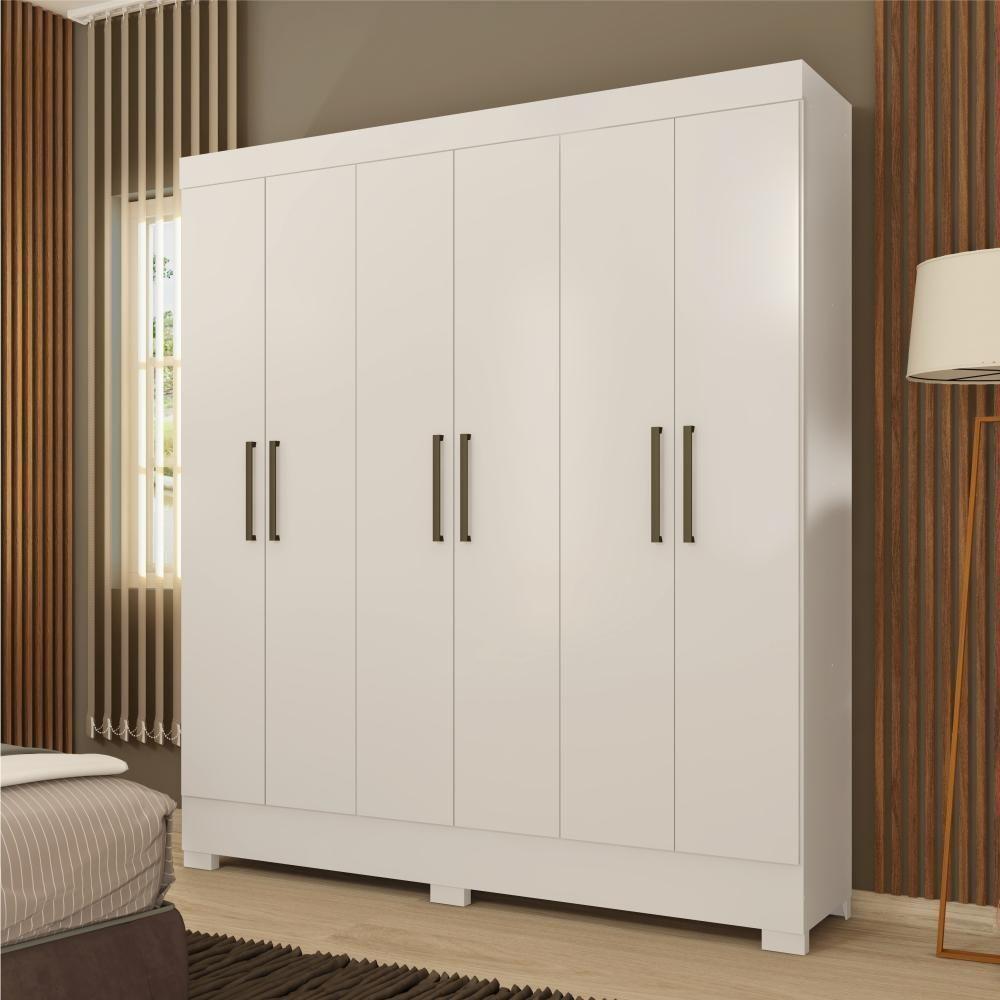 Conjunto Quarto Guarda Roupa E Comoda Virgina Branco - 2