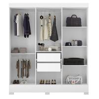 Conjunto Quarto Guarda Roupa E Comoda Virgina Branco - 6