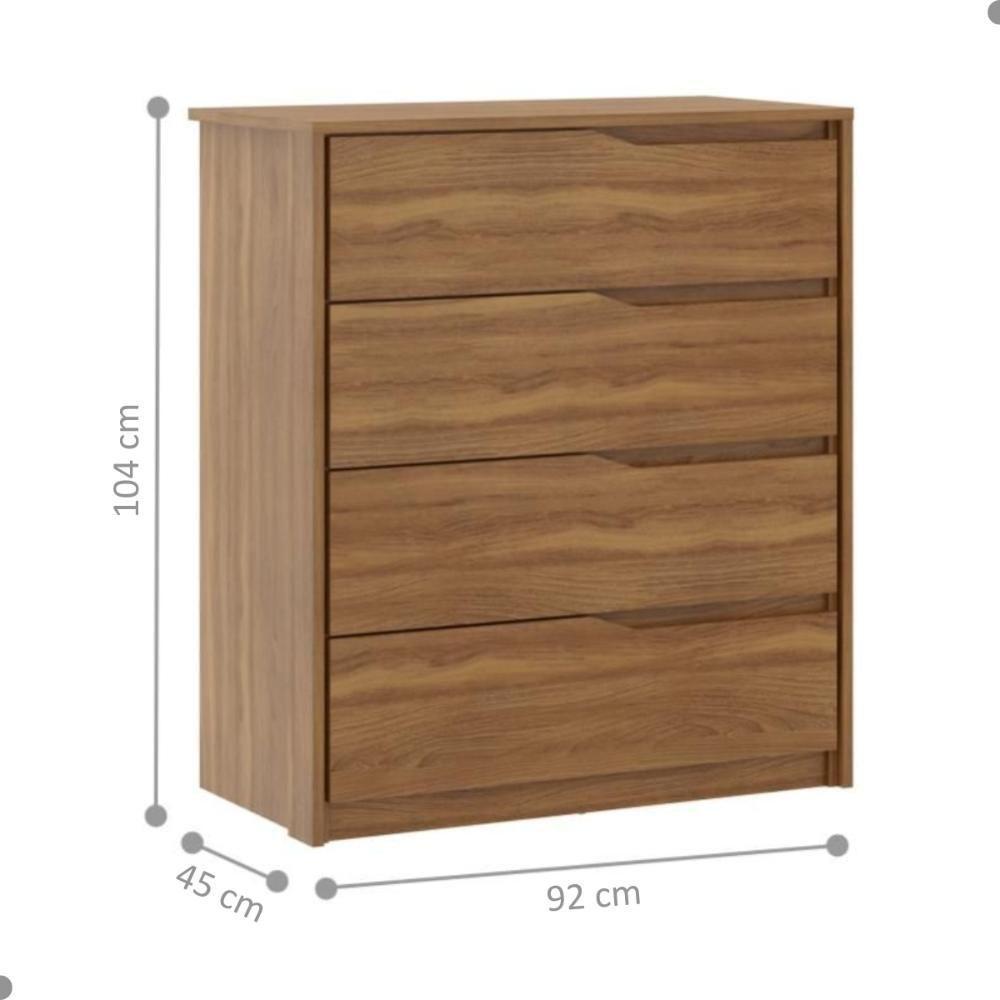 Conjunto Quarto Guarda Roupa Com 2 Espelhos E Comoda Napolis Amendola - 3