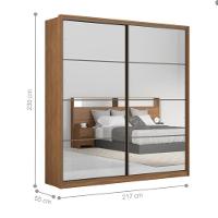 Conjunto Quarto Guarda Roupa Com 2 Espelhos E Comoda Napolis Amendola - 2
