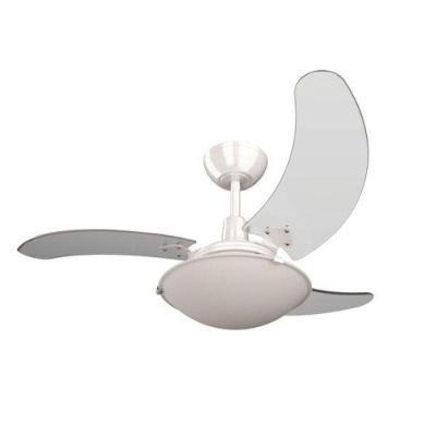Ventilador de Teto Casa H 130W 100cm 3 Pás Transparente Branco Aura 220V