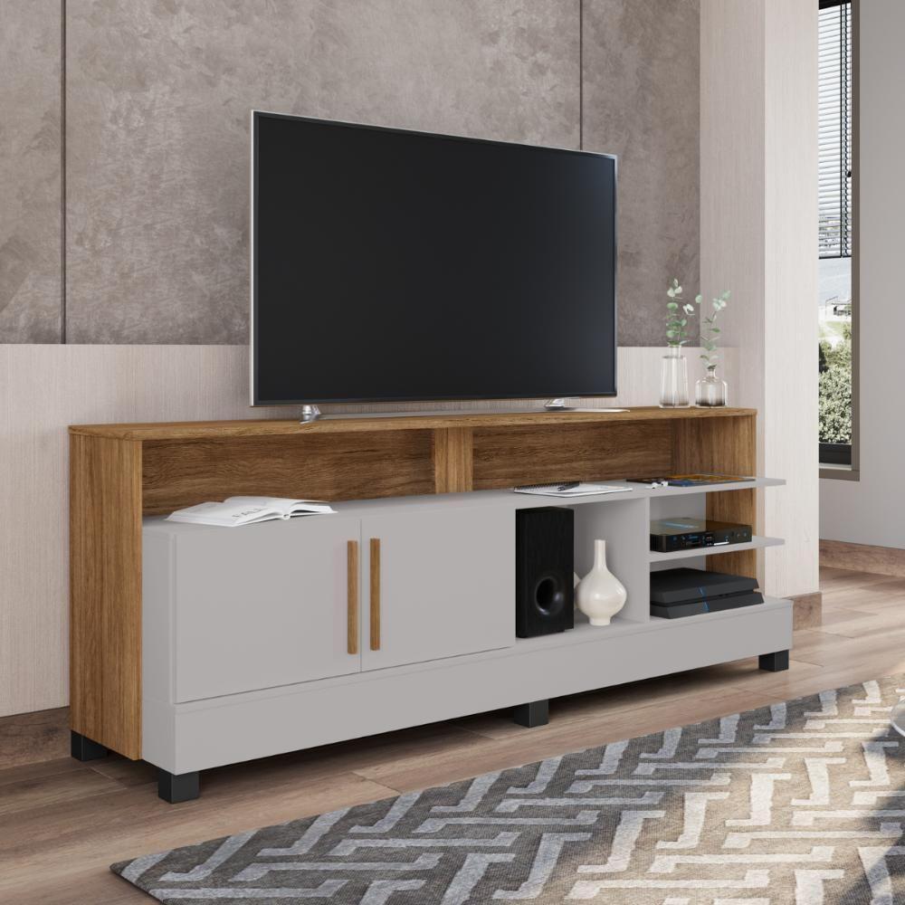 Conjunto Painel E Rack Boston Cinamomo Off White - 5