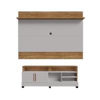 Conjunto Painel E Rack Boston Cinamomo Off White - 1