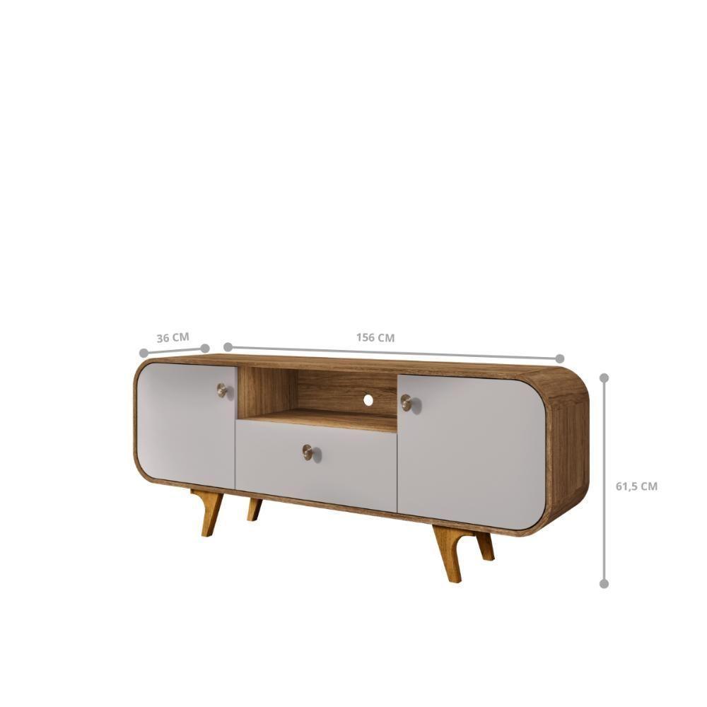 Conjunto Painel E Rack Springfield Naturalle Off White - 4