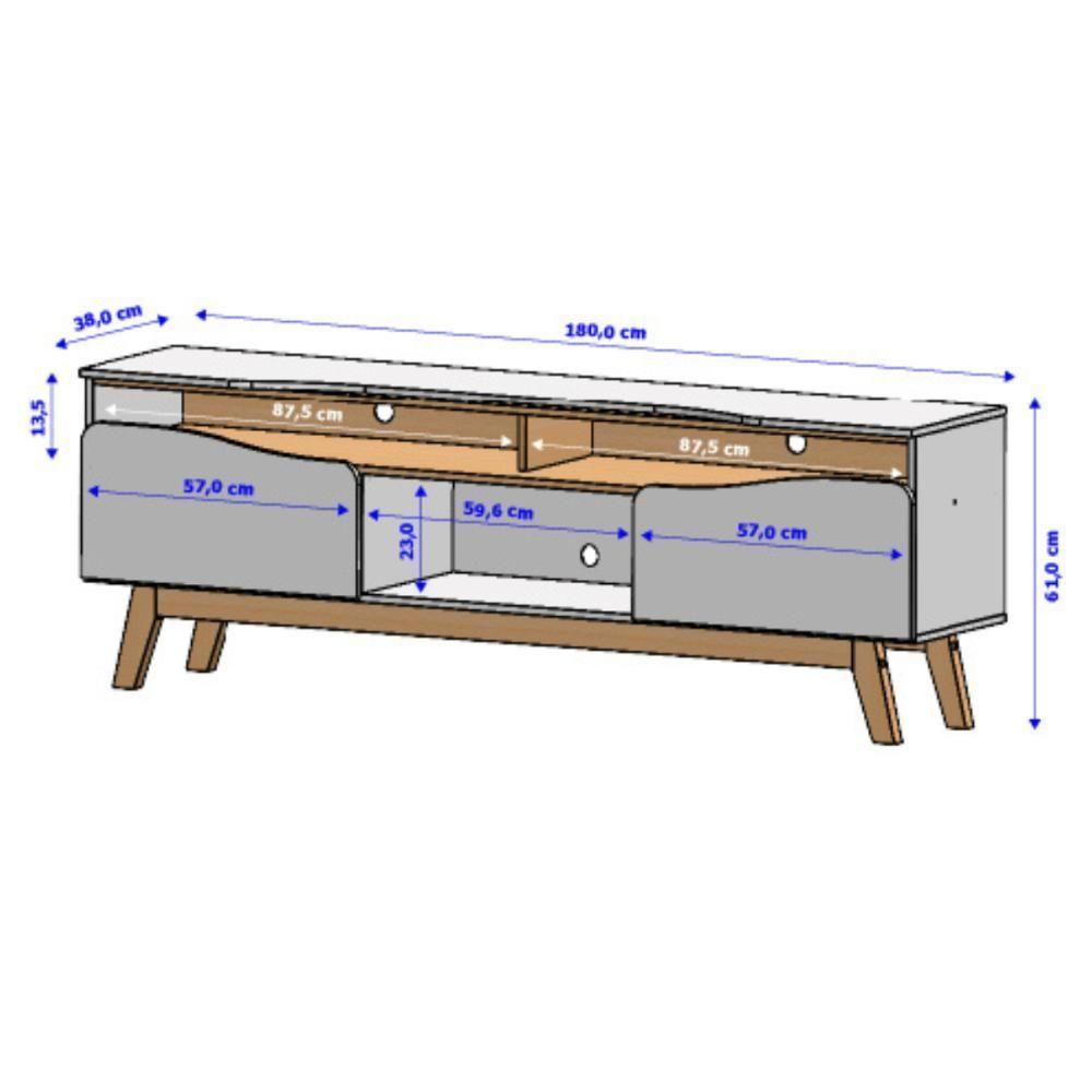 Conjunto Painel E Rack Dublin Naturalle Off White - 4