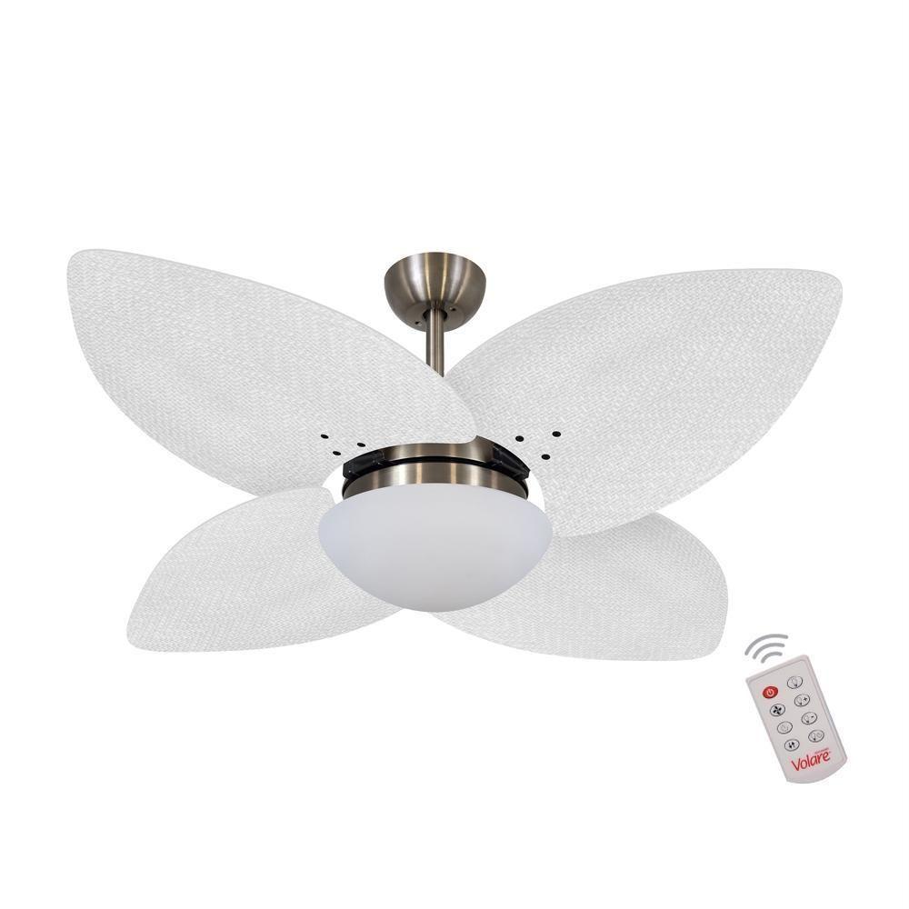 Ventilador De Teto Dormamu Bronze 4 Pás Palmae Branco 110V Com Controle - 1