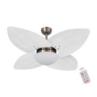 Ventilador De Teto Dormamu Bronze 4 Pás Palmae Branco 110V Com Controle - 1