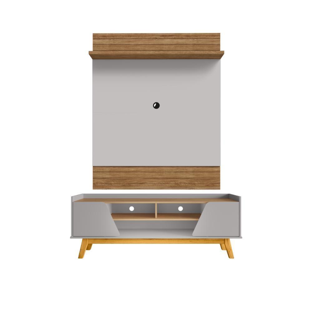 Conjunto Painel E Rack Hogsmead Naturalle Off White - 3