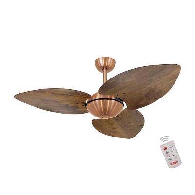 Ventilador de Teto Casa H Dormamu Cobre Office 3 Pás Rádica Imbuia com Controle Remoto 220V