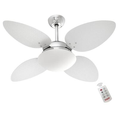 Ventilador de Teto Casa H Volare P Palmae Branco e Prata com Controle Remoto 110V