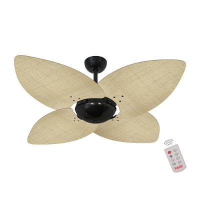 Ventilador de Teto Casa H Dormamu Nero Office 4 Pás Palmae Natural Marrom 110V